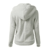 Knosfene ženske jakne Trendy Loose Fuzzy plišani vintage dukserica Pull Veličina Zip Up up kapuljača