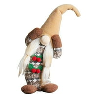 Fnohy Care Clearence Clent savijen preko trešanja Rudolph Gnome Lull Ornament Plish Dwarf Holiday Decoration