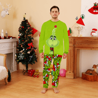 Smiješni obiteljski božićni setovi za podudaranje, plus veličine božićne pidžama-božićne zelene teme