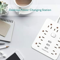 Power Strip sa izlaznim USB priključcima, vatrootporna stanica za punjenje sa ravnim utikačem FT dugi