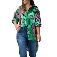Ženske bluze s dugim rukavima Žene Ljetni ulica Digitalni ispis Lastavica Srednja duljina bluza