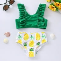 Ljetne djevojke rufflest ananas ispisuje dva kupaće kostim kupaći kostim bikini set Djevojke kupaje