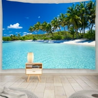 Yisure Ocean Extra Extra Ogromna tapiserija 120WX90L Zidni viseći tropska plaža Vanjski zidni dekor