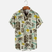 Košulje za muškarce čišćenje muških ljetnih modnih modnih havajskih majica kratkih rukava popust