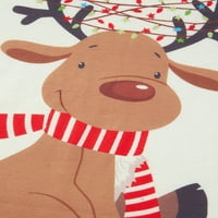 Frobukio Usklađivanje obiteljske božićne pidžame Elk Print dugih rukava Plajne hlače Noćna odjeća za