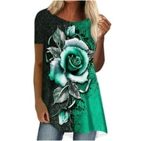 Plus veličine moda za žene ženske ležerne ljetne grafike tiskane vrhove bluza s kratkim rukavima prevelika