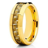 Volfram vjenčani prsten od karbonskih vlakana 18k žuti zlatni volfram prsten muškarci žene udobnosti