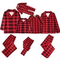 Božićna porodica koja odgovara pidžami s dugim rukavima Crveni plaćeni pamuk PJ Set Festival Party Sleewear