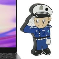 USB Flash Drive Flash memorija U Disk Crtani fleksibilni plastični prenosiv za mene XP USB2.0Policeman