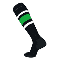 Elite bejzbol nogometne koljena visoko prugaste čarape crna, bijela, vapno