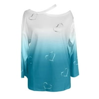 Ženski VRET DREAT PLUE PUENS DUGS TOPSO labav pulover Duks za ženska modna tie-boja Ispis V-izrez Plus