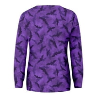 Homchy pulover Top Ženski povremeni modni modni cvjetni print dugih rukava O-izrez TOP bluza