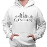 Skyline Cleveland Ohio Hoodie dukserica unise 5x-velika bijela