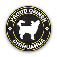 Ponosni vlasnik dugih kose Chihuahua naljepnica naljepnica - samoljepljivi vinil - Vremenska zaštitna