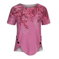 Ležerne majice kratkih rukava za žene ljetne cvjetne tiskane bluze tunike