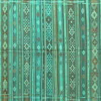 Ahgly Company Zatvoreni pravokutnik Perzijske tirkizne plave tradicionalne prostirke, 6 '9 '
