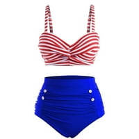 Ženski kupaći kostimi Split Split Split Print Bikini Ženske kratke hlače SWIM TOP Boys Američke ženske