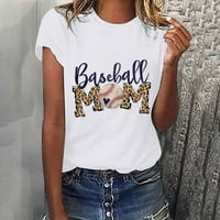 Ljetni vrhovi za žene kratki rukovi Bluze Regularne fit t majice Pulover tees vrhovi bejzbol mama Grafički