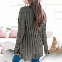 Xinqinghao Cardigan kaput za žene džemperi Žene Otvoreni rukav Klint Boho Dugi patchwork kaput Cardigan