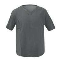 Majica Freshlook Ljeto Print Plus Size, Ispiši muške ljetne V izrez Solid Boja kratkih rukava Labavi