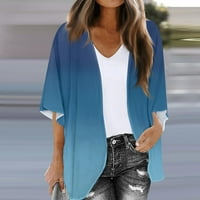 Yubatuo ženska modna moda tiskana sedmo-deo rukava s rukavima labava bluza casual bluza TOP CARDIGAN
