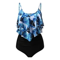 Yubnlvae Tankini kupaći odijela Ženski Split kupaći kostim ruffle prsluk cvjetni kupaći kostim visoki