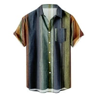 Košulje za muškarce vrhove prugaste ljetne kratke rukave Havajini redovno uklapanje majica