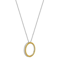 DazzlingRock kolekcija okrugli citrinski otvoreni krug životnog privjeska za žene u 10k bijelo zlato