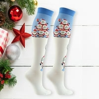 WEFUESD čarape za žene ženske performanse pamučne jastuk Sportske čarape Božićne uzorke za žene Ženske