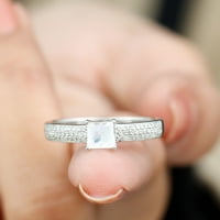 Zaručnički prsten - Princess Cut Moonstone prsten sa dijamantom za žene, 14k bijelo zlato, SAD 8.50