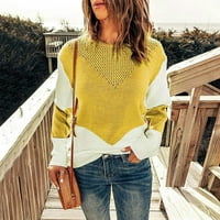 Homodles Nova modna ženska jesen i zimski džemper - Zip Zip Ispisano žuta veličina l