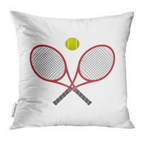 Crveni apstraktni teniski reket sa jastukom za djeluju sa loptom