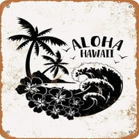 Aloha Hawaii metalni limenki znak retro vintage dekor