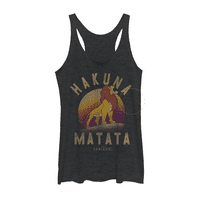 Ženski lav King Simba Hakuna Matata Racerback Rezervoar TOP Black Heather Male