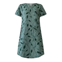 Ljetne haljine za prodaju za žene plus veličine kratkih rukava za tisak cvjetnog uzorka V-izrez Midi