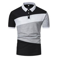 Muške polo majice kratkih rukava Ležerne ljetne golf T-majice Boja blok teas gumb u kaputima za crtanje