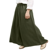 Nizine žene labave pantalone visokog struka casual boemske pantre sa džepovima sa čvrstim bojama Palazzo