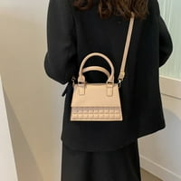 Nova jednostavna casual torba na rame moda PU glasnička torba jednostavne male torbe žene - kaki