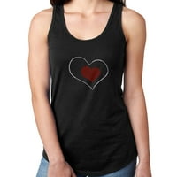 Ženska majica Rhinestone Bling Black Tee Heart Under Heart White Crveni Crew Crw Crt XX-Large