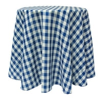 Ultimate Tekstilni okrugli Poliester Gingham Checkered Stolcloth - za piknik, vanjsku ili zatvorenu