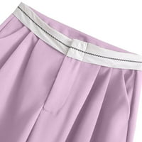 Ženske haljine hlače visoke struk široke noge Radne pantalone s džepovima labavi FIT Ljetni krovske