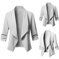 Aboser Womens Draped Blazers Trendy Ruched Jakna s rukavima Čvrsta boja Cardigan Business Open Front