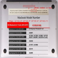 Kaishek Hard Case Cover samo za staru verziju MacBook Air 13 + crni poklopac tastature A & A1369, bez