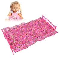 Plastični mini krevet s jastukom i listom za PIN lutke lutke, lutka krevet