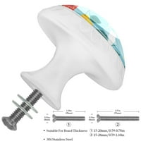 Ownta Colorfual Floits uzorak okrugla staklena ladica za ladice za ručke vuče vijcima za kuhinjski ormar