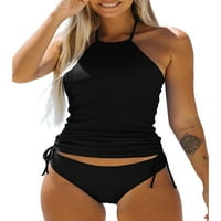 Thaisu Charming Women Bikini set, vješalica za vrat bez rukava bez rukava na vrhu gaćica u boji