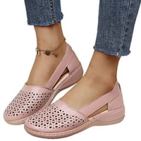 Ženske zatvorene sandale za prste ravne cipele za hodanje Udobne cipele na cipelama svijetlo ružičasta