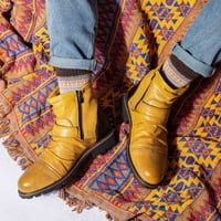 Wiueurtly muške kožne cipele muške cipele visoke gornje kožne čizme Vintage pojas kopča nagnute bočne