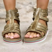 Ženske dame modne ležerne prilike čvrste otvorene platforme na otvorenom sandale cipele za plažu crne