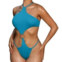 Ženski plivač bodysuit New Bikini Solid Color Halter vrat čipka za kupaće kostim kupaći kostimi za plažu